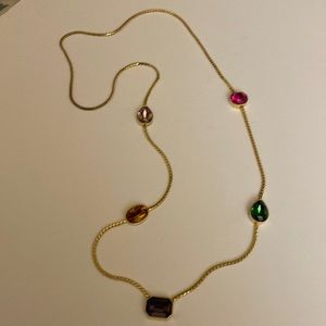 Maresco gold tone multicolored gemstone necklace